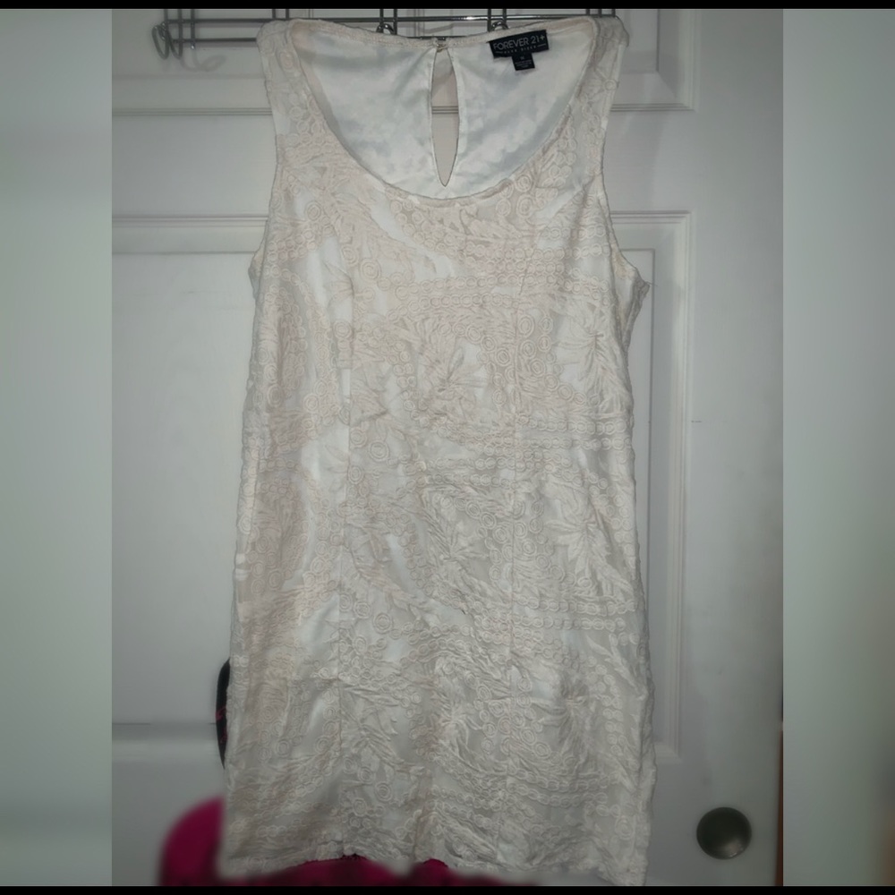 Short white floral pattern dress